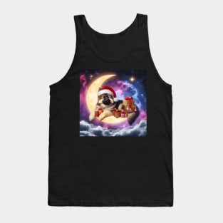 German Shepherd Dog On The Moon Christmas Tank Top